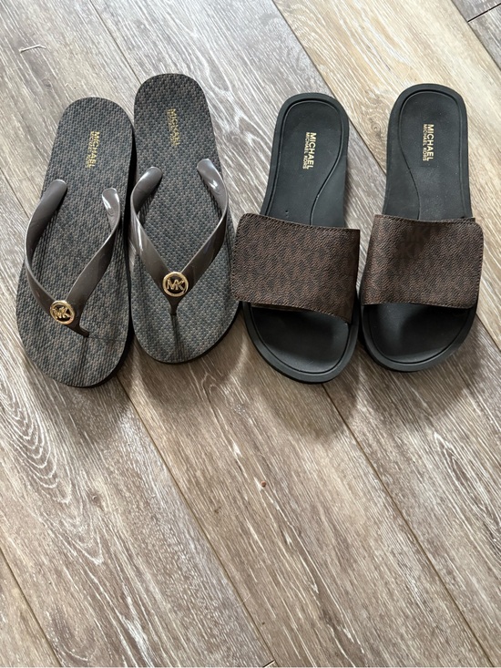 Michael Kors Shoes - Michael Kors Men’s Brown Logo Slide Sandals and Flip Flops bundle